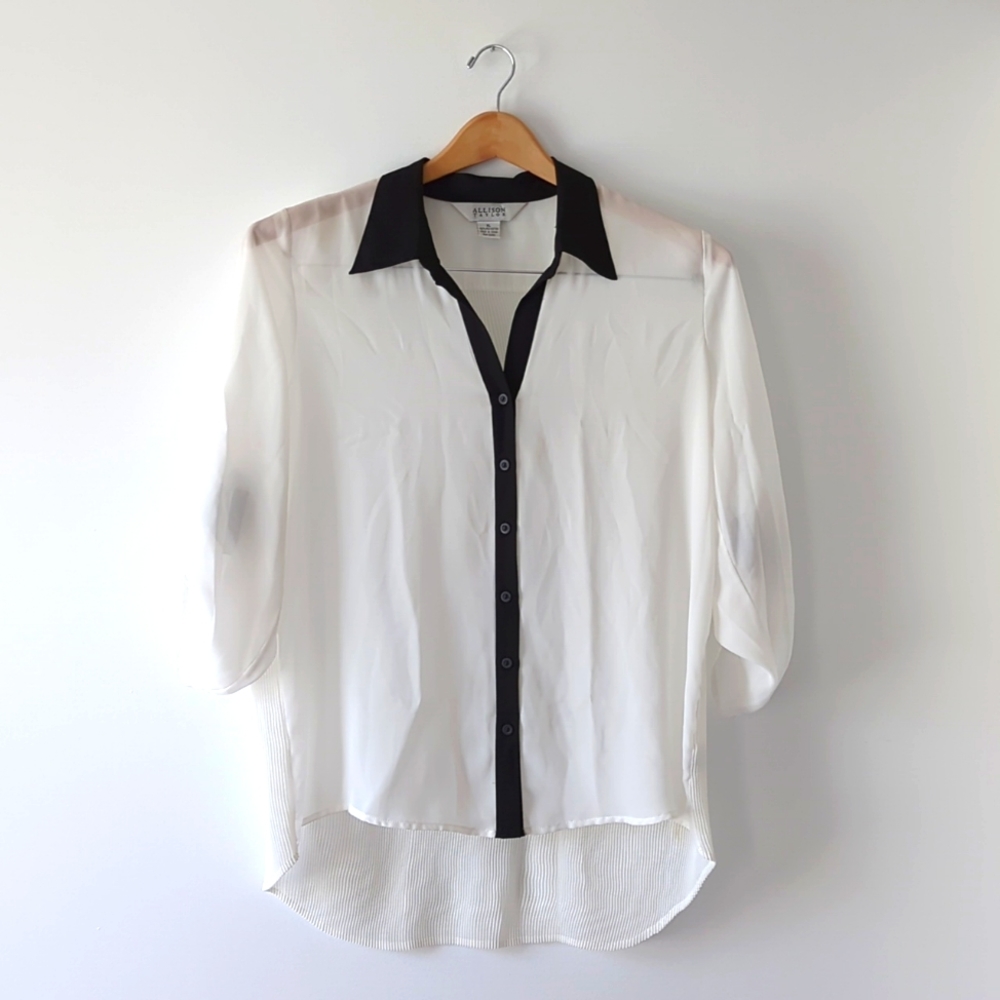 Alison Taylor Sheer White Buttondown Shirt